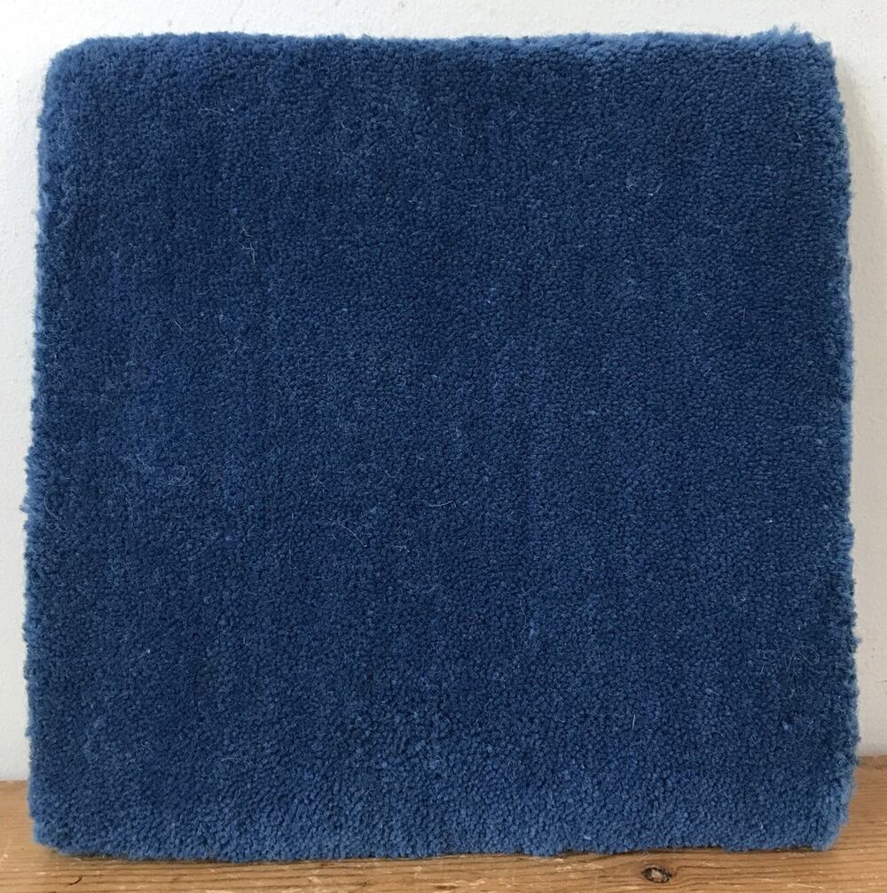 Nordic Knots Deep Blue Grand Cotton Wool Rug Square Sample 20cm 8"x8" Trivet